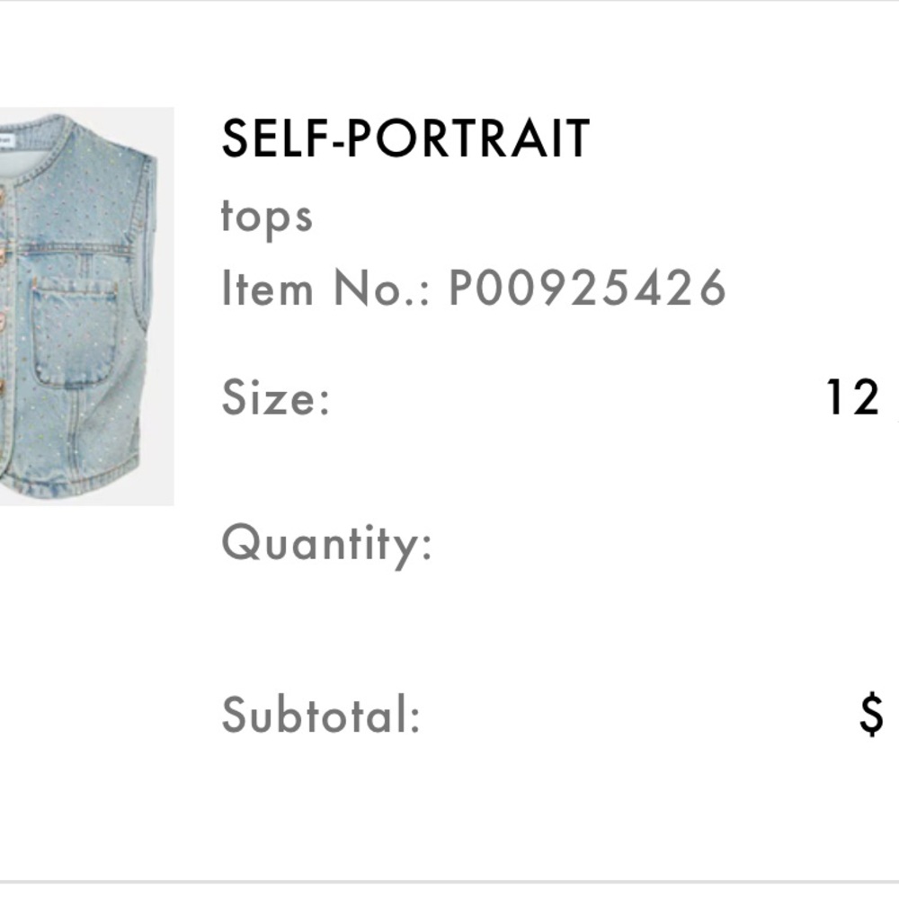 Self-Portrait Light Blue Denim Top